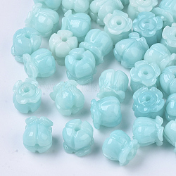 Synthetic Coral Beads, Dyed, Imitation Jade, Tulip, Pale Turquoise, 8.5x8mm, Hole: 1.5mm