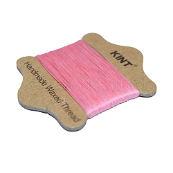 Cordon en nylon ciré, perle rose, 0.45mm, environ 21.87 yards (20m)/carte