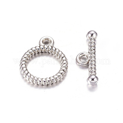Tibetischen Stil Knebelverschlüsse, Bleifrei und Cadmiumfrei und Nickel frei, Antik Silber Farbe, Ring: 13x16 mm, Stab: 6x18 mm, Loch: 2 mm.