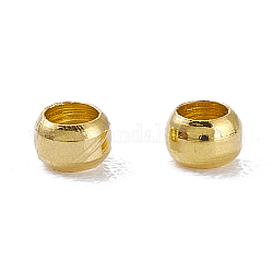 Brass Beads, Long-Lasting Plated, Column, Real 24K Gold Plated, 2.5x1.5mm, Hole: 1.6mm