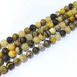 Natürliche Hummel Jaspis Perlen Stränge, Runde, 8 mm, Bohrung: 1 mm, ca. 49 Stk. / Strang, 15.55'' (39.5 cm)