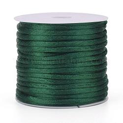 Cuerda de nylon, cordón de cola de rata de satén, Para hacer bisutería, anudado chino, cerceta, 1mm, alrededor de 32.8 yarda (30 m) / rollo
