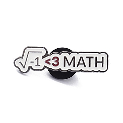 Spilla con formula matematica in smalto in lega, spilla smaltata, per insegnanti studenti, rettangolo con matematica, bianco, 8x32x11mm