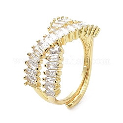 Brass Micro Pave Cubic Zirconia Rings, Long-Lasting Plated, Real 18K Gold Plated, Cadmium Free & Lead Free, Clear, 1.5~9.5mm, Inner Diameter: 17~22mm