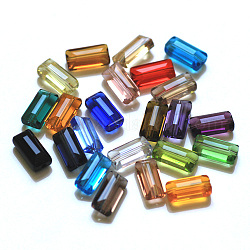 Imitazione branelli di cristallo austriaco, grado aaa, sfaccettato, rettangolo, colore misto, 6x12x5mm, Foro: 0.7~0.9 mm