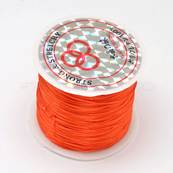 Chaîne de cristal élastique plat, fil de perles élastique, pour la fabrication de bracelets élastiques, rouge-orange, 0.8mm, environ 54.68 yards (50 m)/rouleau