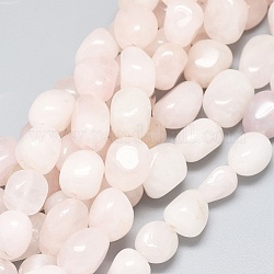 Chapelets de perles en quartz rose naturel, pépites, pierre roulée, 12~20x11~17mm, Trou: 1.2mm, Environ 25~28 pcs/chapelet, 16.1 pouce (41 cm)