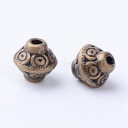 Tibetischer stil legierung perlen, Doppelkegel, Cadmiumfrei und Nickel frei und Bleifrei, Antik Bronze, 6.5x6.5 mm, Bohrung: 1.5 mm, ca. 1630 Stk. / 1000 g