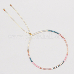 Bracelet coulissant en perles de verre pour femme, peachpuff, 11 pouce (28 cm)