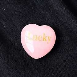 Natürliche Rosenquarz-Heilsteine, Valentinstag gravierte Herz-Liebessteine, Taschenpalmensteine zur Reiki-Beruhigung, glückliches Wort, 30x30 mm
