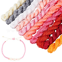 Pandahall elite 10 bundles 10 colori cordino per annodare cinese in nylon, filo di nylon per la creazione di gioielli con perline, colore misto, 1mm, circa 24m/balla, 1 pacchetto / colore