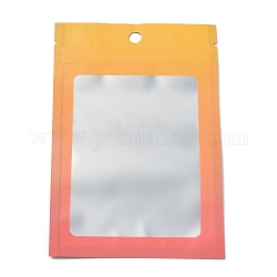 Пластиковая сумка с замком на молнии, сумки для хранения градиентного цвета, мешок с самоуплотнением, верхнего уплотнения, с окном и вешалкой, прямоугольные, оранжевые, 15x10x0.25 см, односторонняя толщина: 3.9 мил (0.1 мм), 95~100 шт / пакет