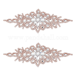 Applicazioni di strass di cristallo di vetro a fiori, per abito da sposa, cintura, cirstallo, 95x240x5mm