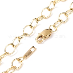 Kabelkette aus Messing für Männer und Frauen, echtes 18k vergoldet, 15.94 Zoll (40.5 cm)