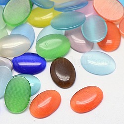 Cat Eye Cabochons, Oval, Mixed Color, 16x12x3mm