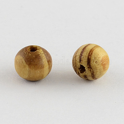 Undyed Natural Wood Beads, Lead Free, Round, Peru, 4~5x3mm, Hole: 1.5mm