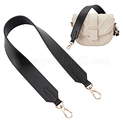 Кожаные ремни для сумок, с поворотными застежками сплава, чёрные, 64x3.85 см
