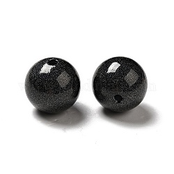 Perles d'imitation perles en plastique ABS, ronde, noir, 15~16x15mm, Trou: 2mm