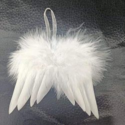 Мини-кукла с крыльями ангела и перьями, с полиэфирной веревкой, Реквизит для детской фотосъемки, украшения, аксессуары, белые, 160x140 мм