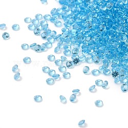 Cabochons de circonio cúbico, diamante facetado, luz azul cielo, 1.2x1mm