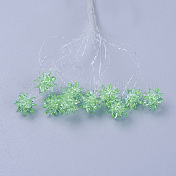 Glas gewebt Perlen, Blume / Wunderkerze, hergestellt aus Pferdeaugen-Anhängern, hellgrün, 13 mm