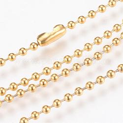304 collar de cadena de bolas de acero inoxidable, dorado, 29.5 pulgada (75 cm) x2.3 mm