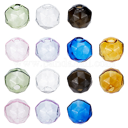 Nbeads 14 pz 7 colori flaconcino di vetro soffiato a forma di bolla, per la produzione di ciondoli per bottiglie, colore misto, 15~16mm, Foro: 4~5 mm, 2 pz / colore