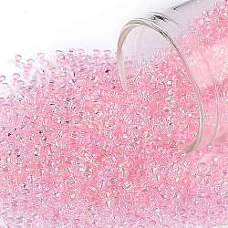 Toho runde Saatperlen, japanische Saatperlen, (171d) gefärbter rosa transparenter Regenbogen, 11/0, 2.2 mm, Bohrung: 0.8 mm, ca. 50000 Stk. / Pfund