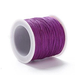 Filo nylon, materiale fai da te per la produzione di gioielli, rosso viola medio, 1mm, 100iarde/rotolo