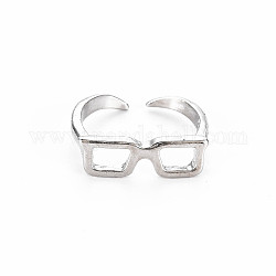 Manschetten-Fingerringe aus Legierung für Herren, offene Ringe, cadmiumfrei und bleifrei, Brille, Platin Farbe, uns Größe 6 3/4 (17.1mm)