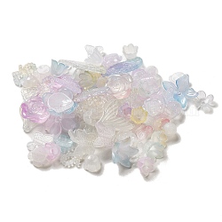 Perles en acrylique de gelée d'imitation, formes mixtes, couleur mixte, 7.5~27x7.5~29.5x2.5~7.5mm, Trou: 1.5~2mm