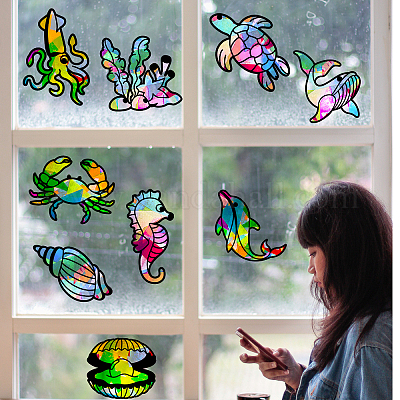 Vhale Suncatcher Kit For Kids, 3 Sets Of Stained Glass Effect Paper  Suncatchers on eBid United States