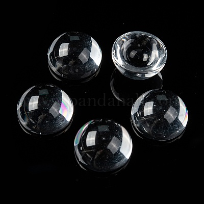Mezzo trasparente cabochons di vetro rotondo&nbsp;GGLA-R027-18mm-1