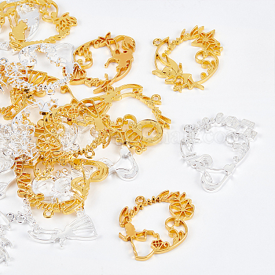 16 Pezzi Pendenti Con Colla In Ottone, Impostazioni Cabochon In Lega - Foto 14