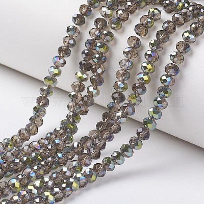 Chapelets de perles en verre transparent électrolytique&nbsp;EGLA-A034-T4mm-S06-1