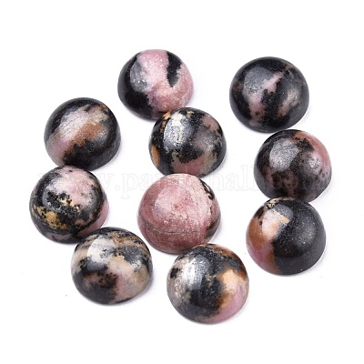 Cabochons de rhodonite naturelles&nbsp;G-P393-R68-8MM-1