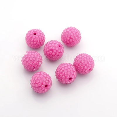 Perline resina palla rhinestone bubblegum&nbsp;RESI-S259-20mm-ST7-1