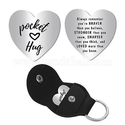 Wholesale CREATCABIN Pocket Token Gift Two Sided Pocket Hug Tokens Long  Distance Relationship Keepsake Stainless Steel Pocket Coins with Leather  Keychain for Valentine's Day Thanksgiving Gifts 1 X 1inch 