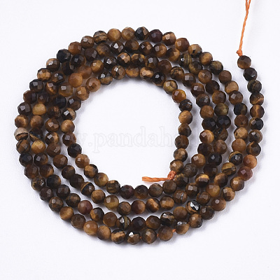 Chapelets de perles d'œil de tigre naturel&nbsp;G-R462-028-1