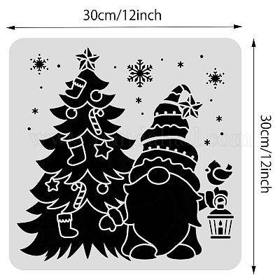 Reusable Plastic Window Christmas Stencil for Artificial Snow