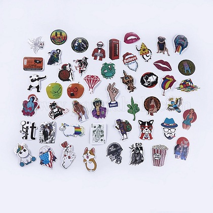 50本のレトロスタイルのステッカー 落書き旅行面白いステッカー スーツケースのdiyステッカー用 荷物 ラップトップ 自転車 スケートボードカー ミックスカラー 40 85x16 85ミリメートル 50個 セットの通販 Jp Pandahall Com