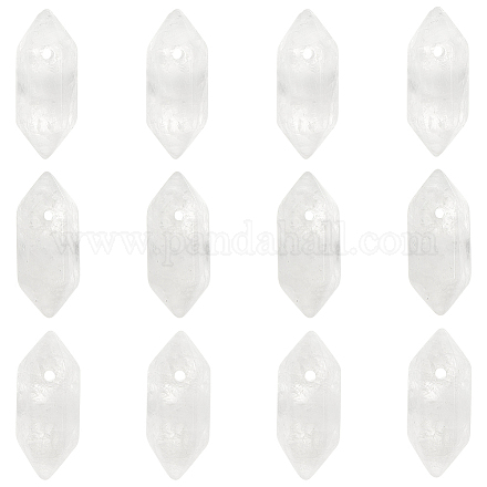 OLYCRAFT 12Pcs Glass Double Terminal Pointed Pendants 9x20mm Hexagonal Bullet Glass Pendants Glass Bullet Beads 1.5mm Hole Glass Faceted Bullet Charm for DIY Crafts Necklace Jewelry Making G-OC0004-13-1