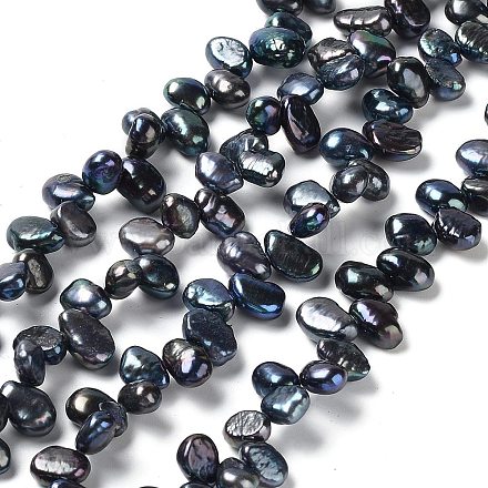Fili di perle di perle d'acqua dolce coltivate naturali PEAR-J007-83B-1