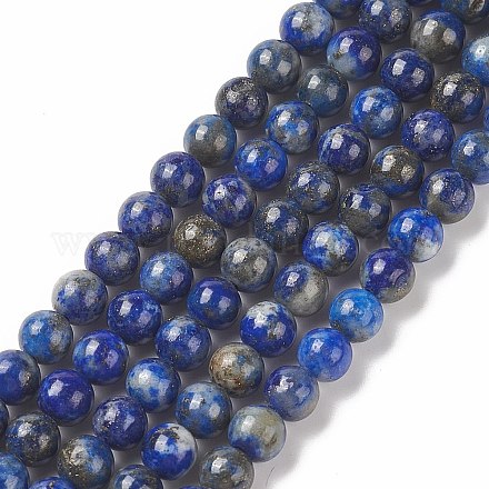 Lapis lazuli naturale perle tonde fili G-I181-09-4mm-1