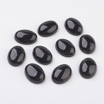 Natural Obsidian Flat Back Cabochons G-G741-13x18mm-20-1