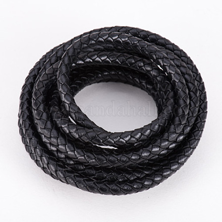 Pandahall elite cordón de cuero genuino trenzado para hacer pulseras y collares WL-PH0001-01-1
