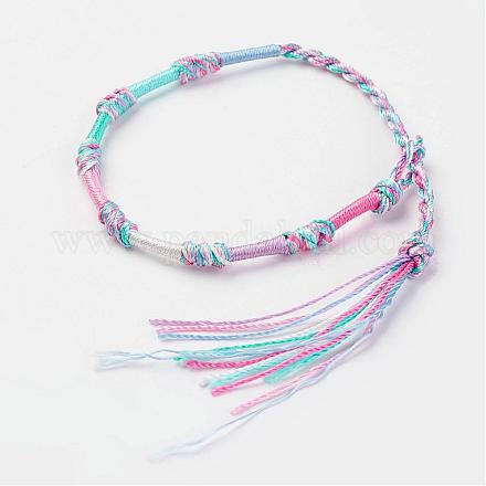 Плетеные браслеты из шелковой нити BJEW-N0032-05I-1
