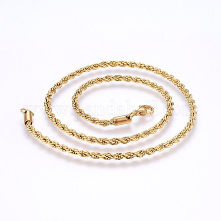 304 Stainless Steel Rope Chain Necklaces NJEW-F226-03G-06-1