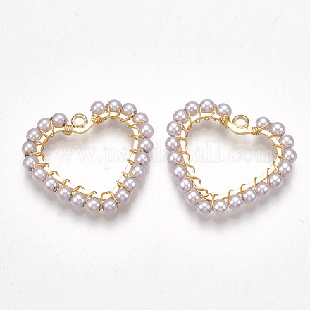 Colgantes de perlas de imitación de plástico abs KK-T038-441G-1