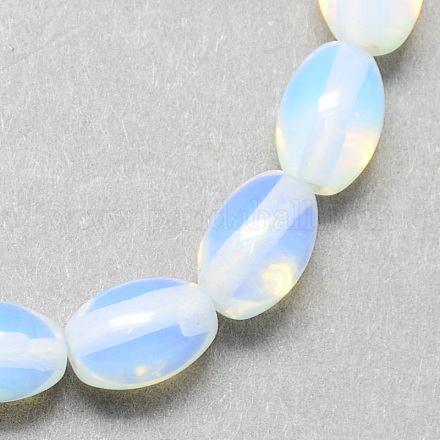 Oval Shaped Opalite Beads Strands G-S106-12x8mm-08-1